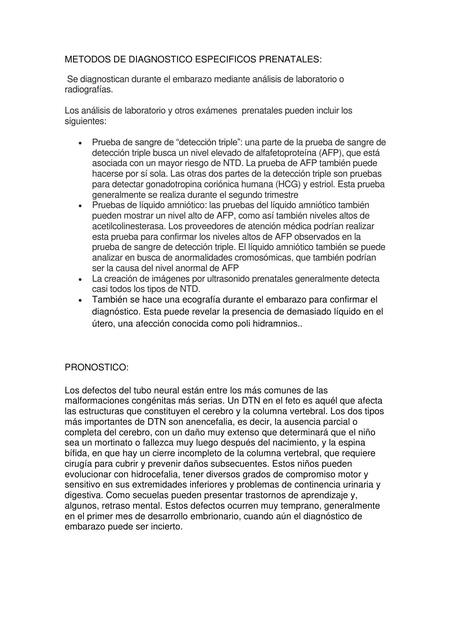 METODOS DE DIAGNOSTICO ESPECIFICOS PRENATALES 1