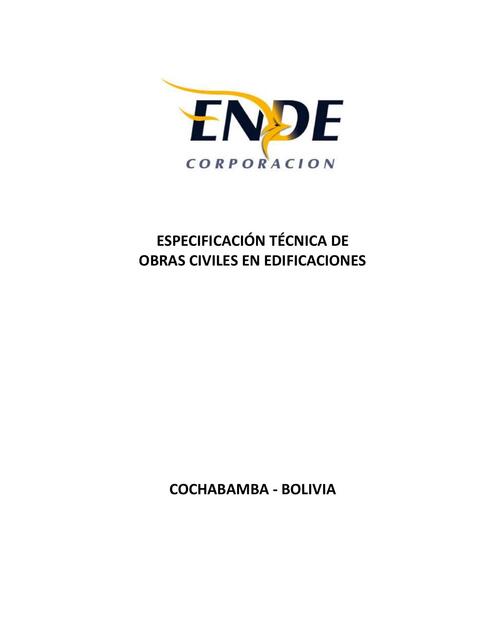 Especificación técnica de obras civiles en edificaciones 