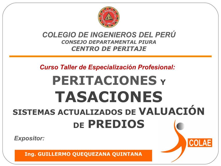 Curso Peritaciones y Tasaciones