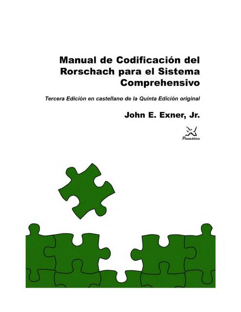 Manual de Codificación del Rorschach para el Sistema Comprehensivo 