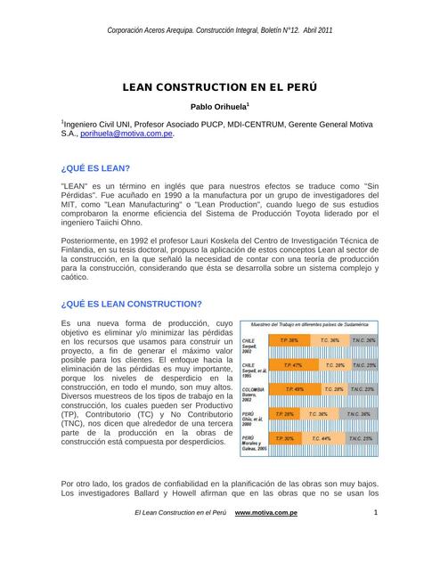 Lean Construction Peru