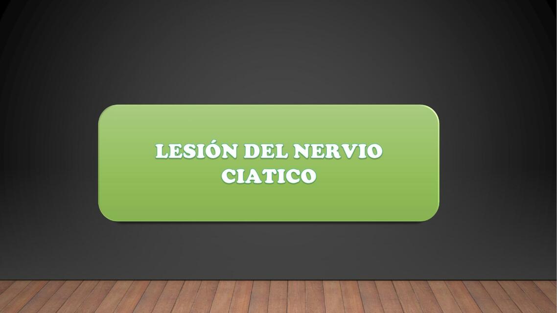 PATOLOGIA LESION DE NERVIO CIATICO 1