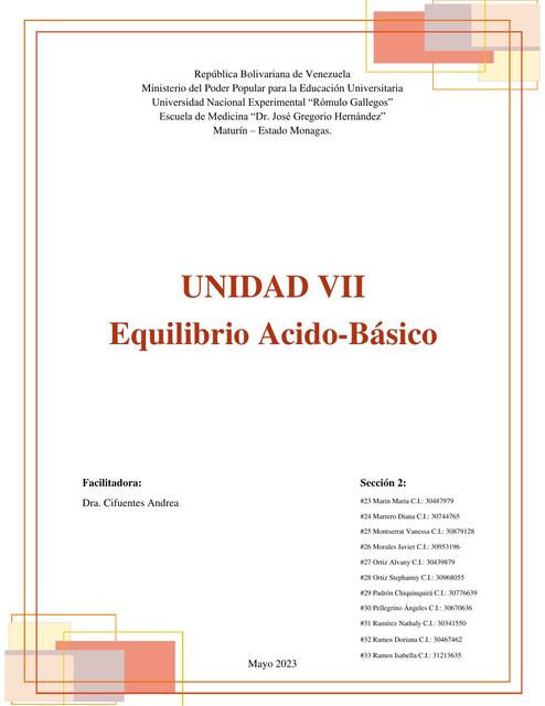 Equilibrio Acido- Básico