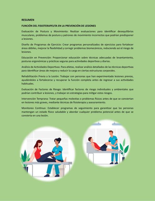 Prevención De Lesiones Fisio | B.M.GFisioterapia Apuntes Y Demás | UDocz