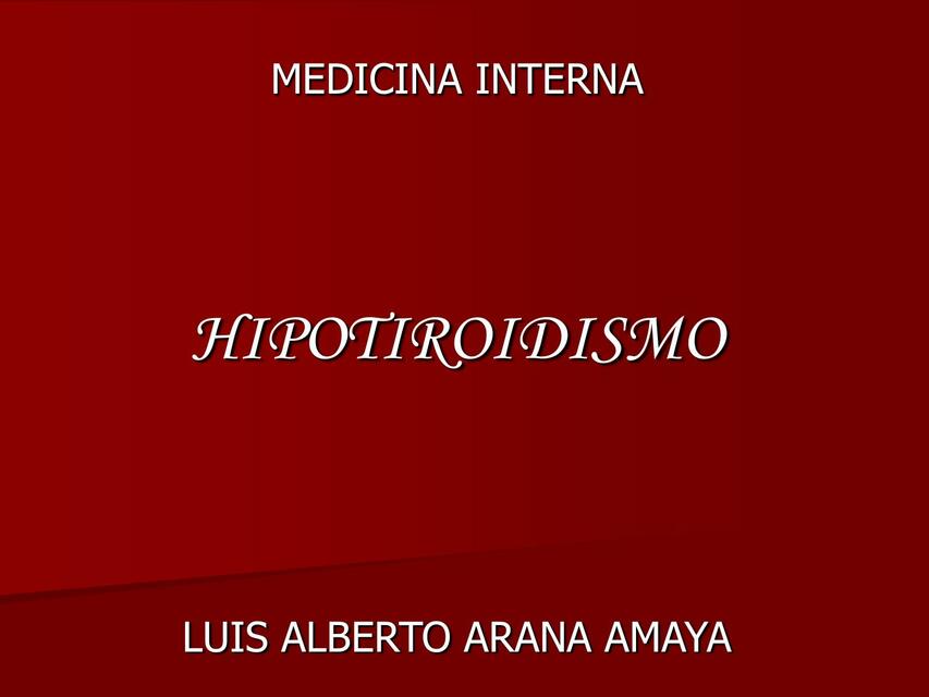 HIPOTIROIDISMO