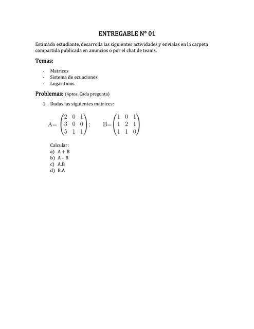 ACTIVIDADES DEL ENTREGABLE 1 MATEMATICA APLICADA A