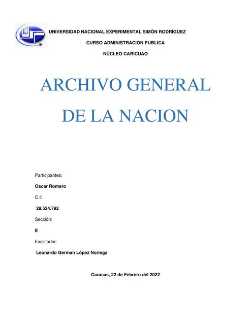 Archivo General de la Nación 