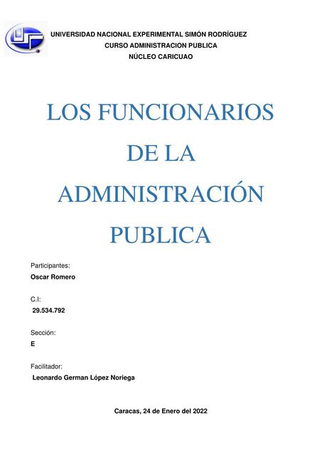 Los Funcionarios de la Administración Pública 