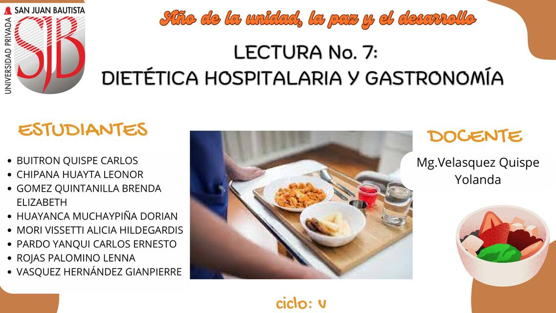 Dietética hospitalaria y gastronomía