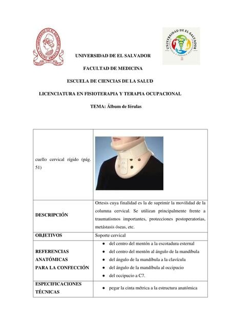 Cuello Rigido Ferula de cuello cervical rigido | Jass | uDocz