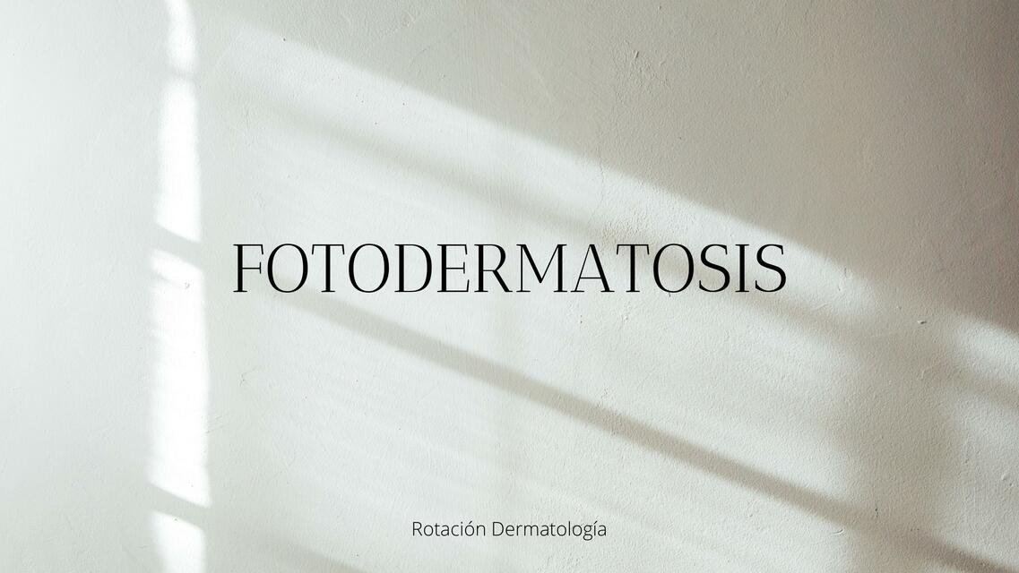 Fotodermatosis