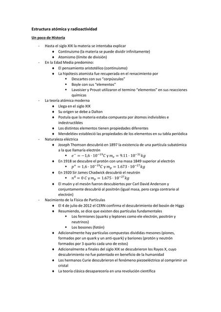 Estructura Atómica y Radioactividad