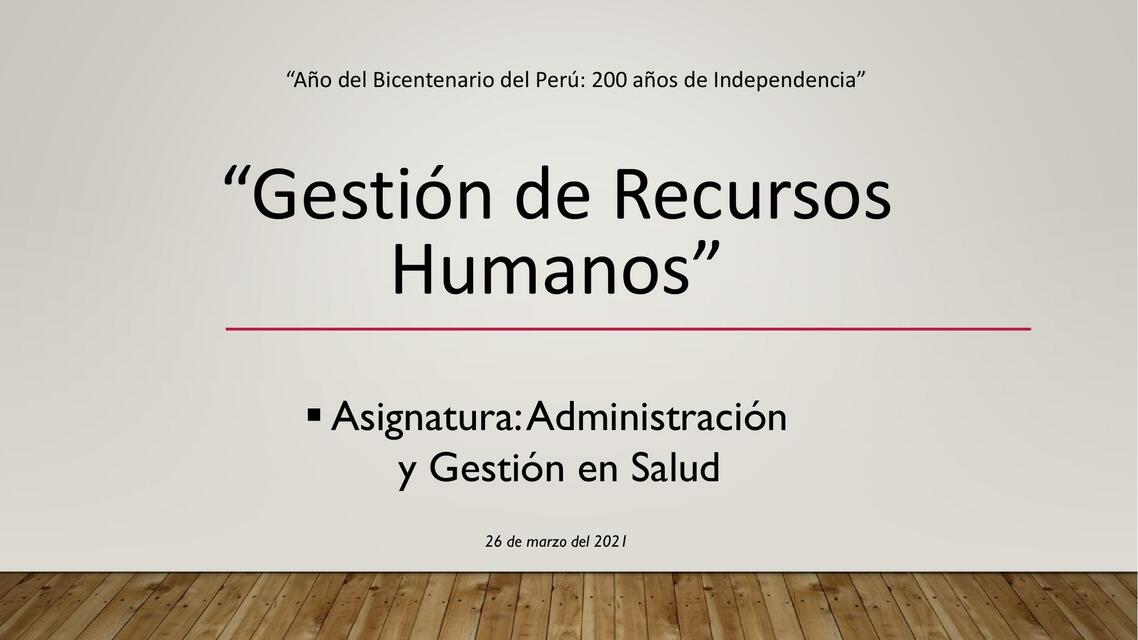 Gestión de Recursos Humanos