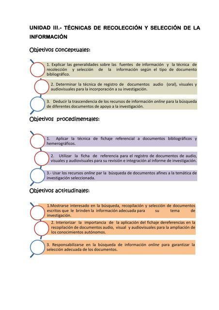 Técnicas de Recolección y Selección de la Información 