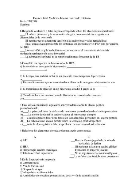 Examen Final Medicina Interna