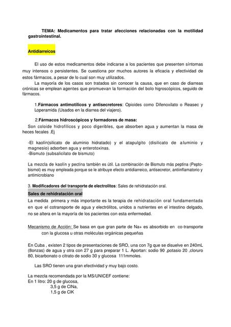 Medicamentos  para  tratar  afecciones  relacionadas  con  la  motilidad gastrointestinal