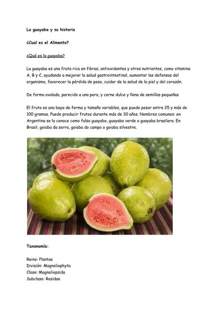 Guayaba (alimento exótico)