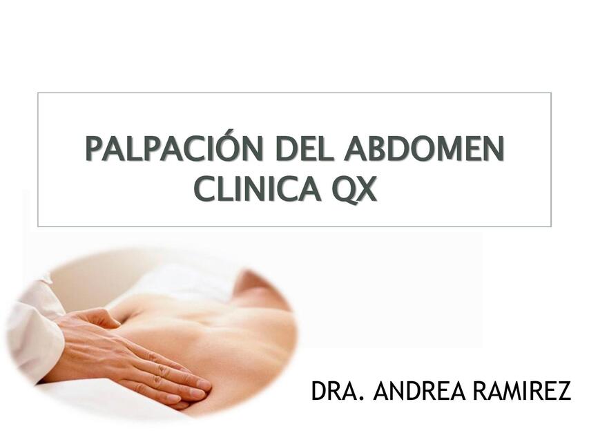 Palpacion del abdomen clinica QX 