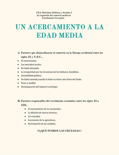 Un acercamiento a la edad media 