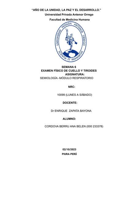 Examen físico de cuello y tiroides