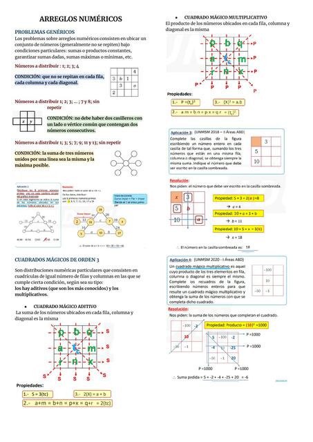 ARREGLOS NUMÉRICOS