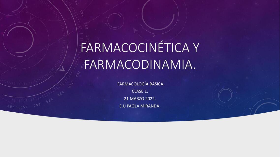 Farmacocinética y Farmacodinámica  