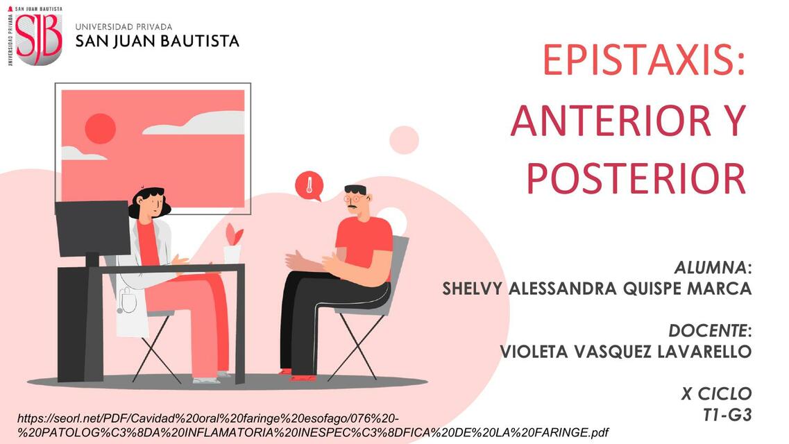 Epistaxis: anterior y posterior