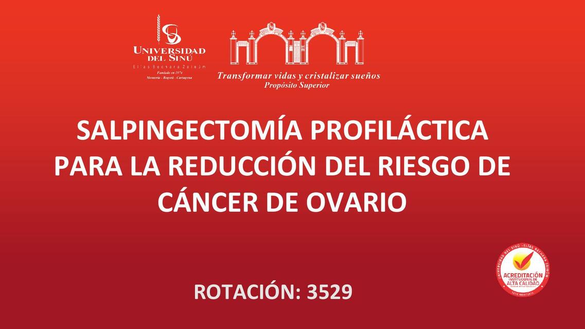 Salpingectomia profiláctica para la reducción del riesgo de cáncer de ovario 