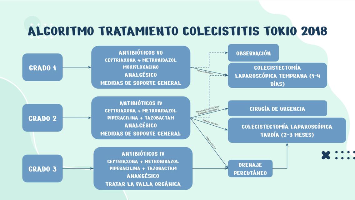 Algoritmo del tratamiento de colecistitis (Tokio 2018)