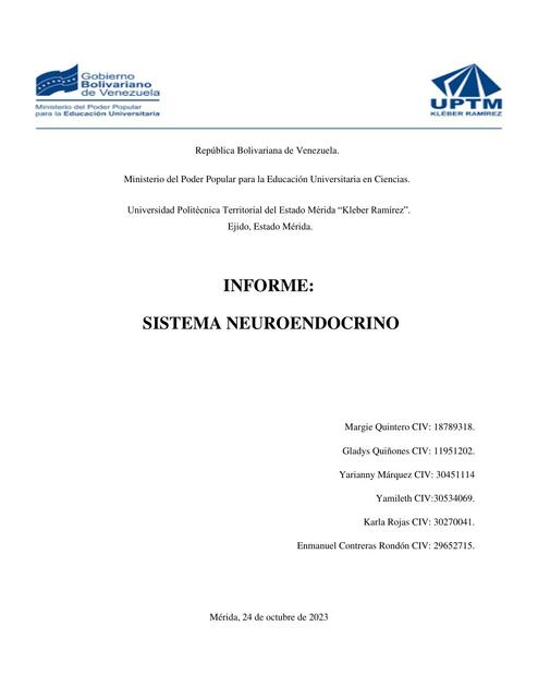 INFORME SISTEMA NEUROENDOCRINO