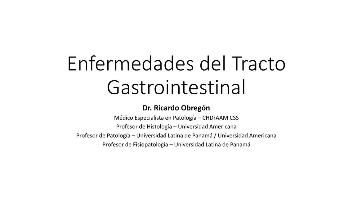 Enfermedades del Tracto Gastrointestinal 