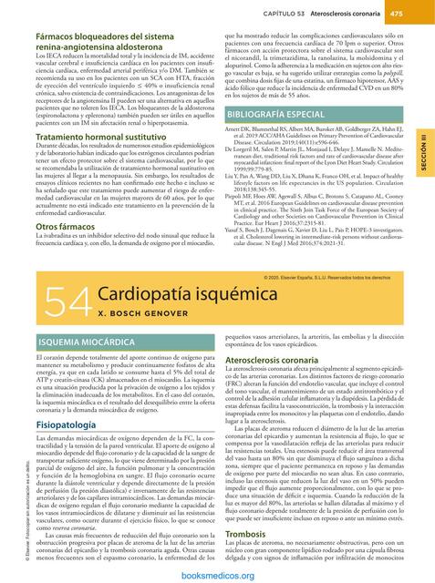 Capítulo 54 Cardiopatía isquemica Farreras Rozman Medicina Interna