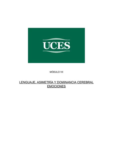 Lenguaje, asimetría y dominancia cerebral emociones