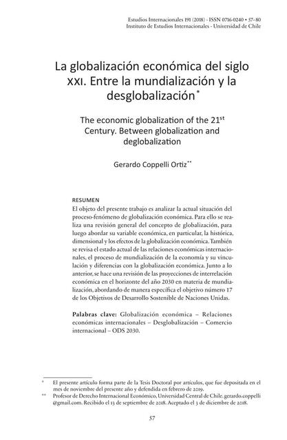 La globalización económica del siglo XXI. Entre la mundialización y la  desglobalización