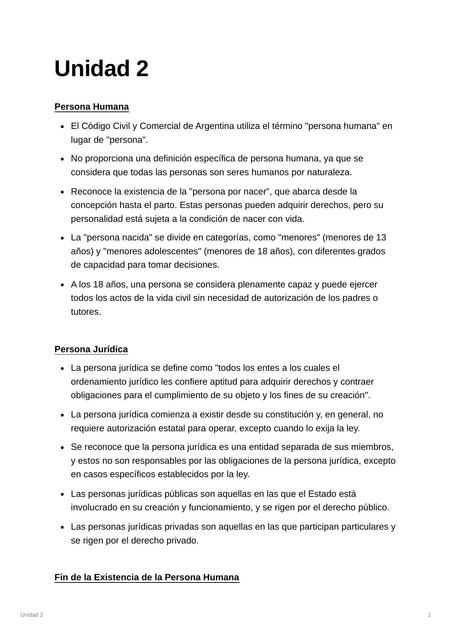 Resumen Legislación: Unidad 2