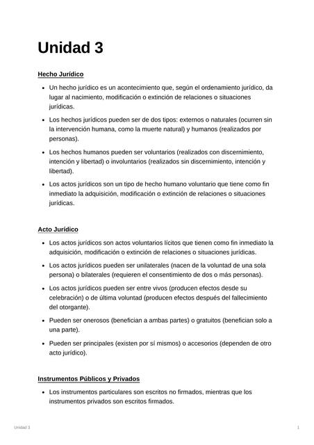 Resumen Legislación: Unidad 3