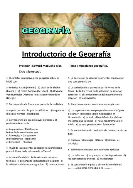 Introductorio de Geografía