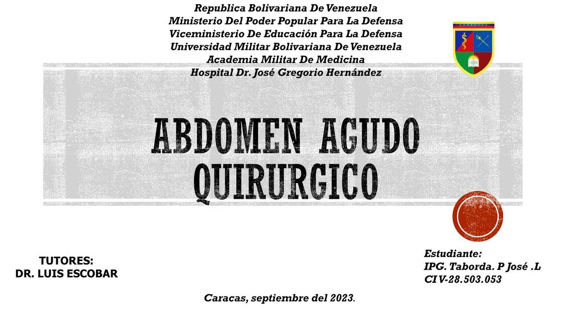 Abdomen agudo quirúrgico