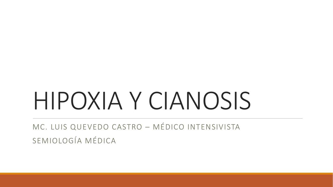 Hipoxia y Cianosis 