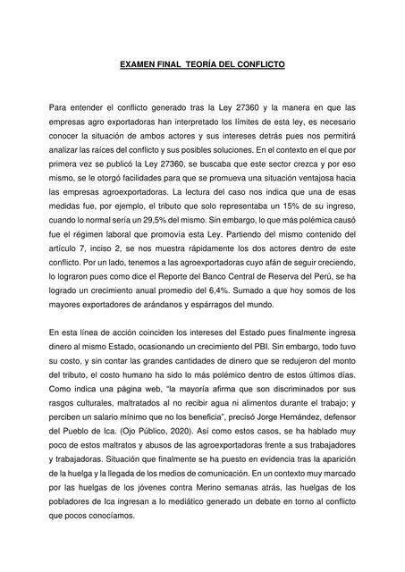 Examen Final Teoría del Conflicto 