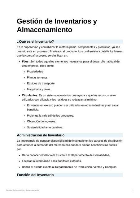 Gestion de Inventarios y Almacenes