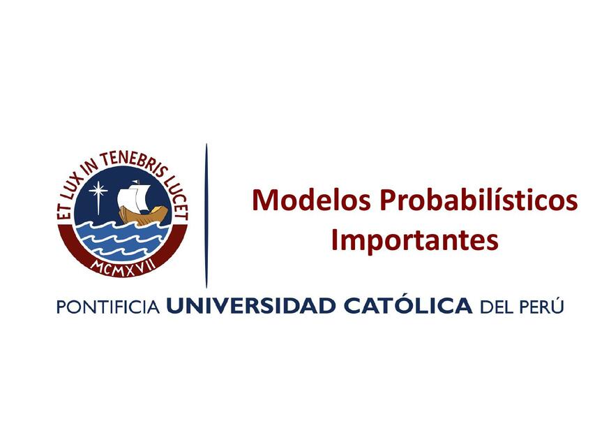 Modelos Probabilísticos Importantes 