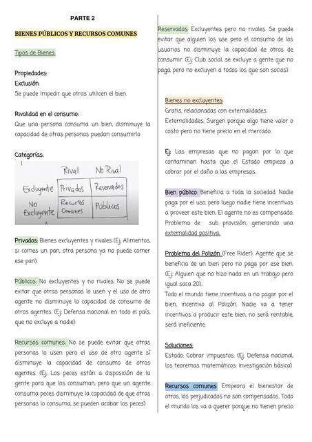 BIENES PÚBLICOS Y RECURSOS COMUNES 