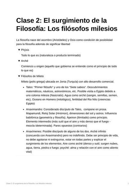 Los Filósofos Milesios 