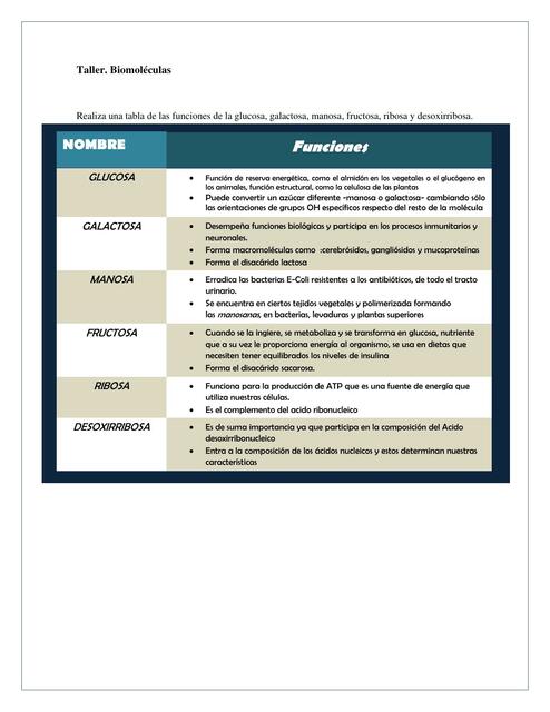 Biomoleculas funciones