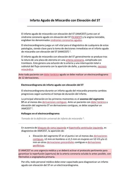 Infarto Agudo de Miocardio con Elevación del ST | oscar ramirez | uDocz