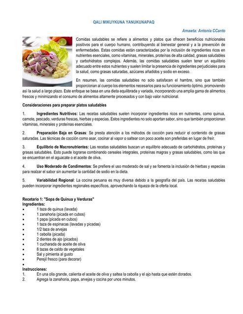 RECETAS SALUDABLES DE COCINA