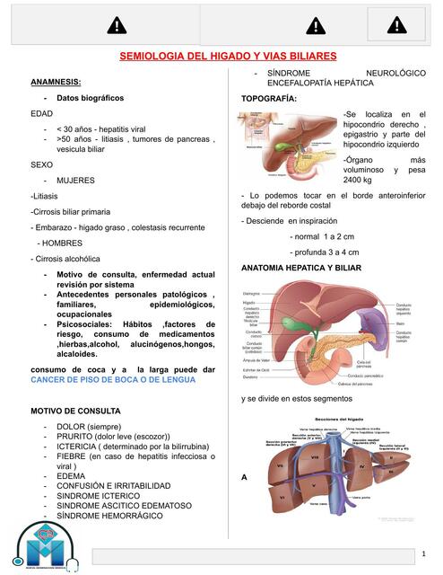 Semiología de hígado y vías biliares