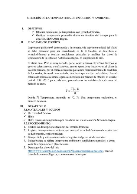 Medición de la temperatura de un cuerpo y ambiente 