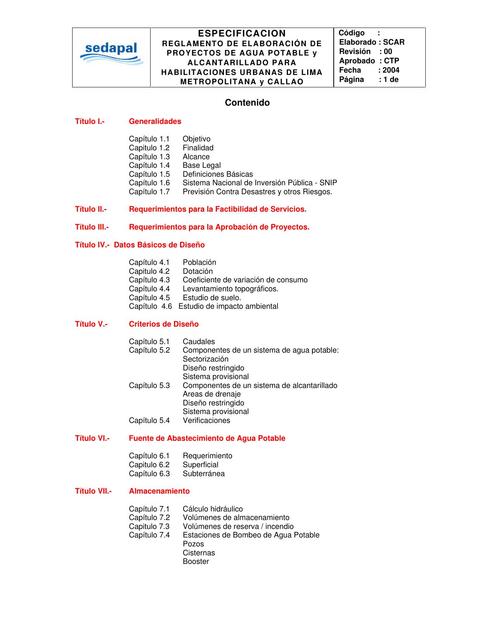 reglamento proyectos SEDAPAL